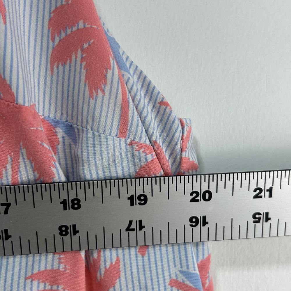 Crown & Ivy Pink Palm Tree Star Pinstripe Sleeveless Shift Dress Womens 16 - Picture 10 of 10